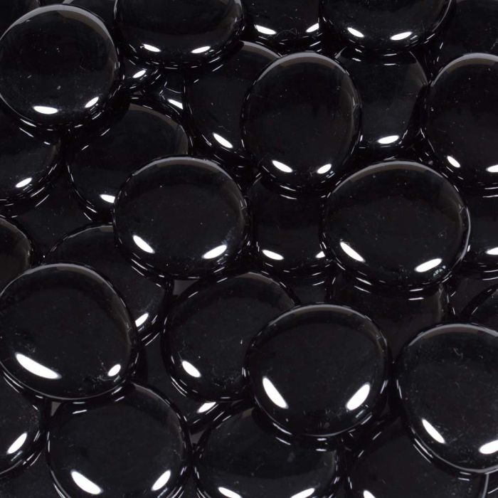 Black Opaque Glass Pebbles, Pebbles are perfect for decoration of your