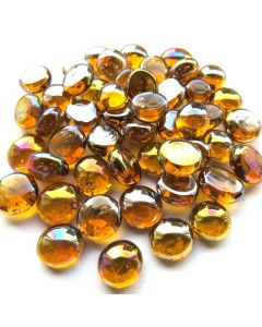 Small Amber Diamond Glass Pebbles 100g