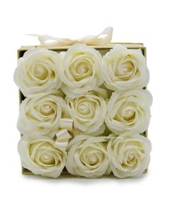 Soap Flower Gift Bouquet - 9 Red Roses - Square