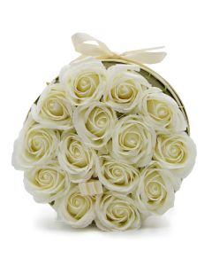 Soap Flower Gift Bouquet - 14 Pink Roses - Round
