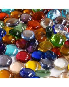 Mixed Colours Glass Pebbles 1Kg