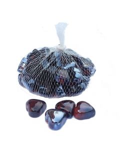 Amber Heart Glass Pebbles