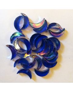 Small Dark Blue Glass Moons - 25 Pieces